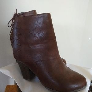 Brown Lace Detail Boots - Never Worn